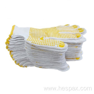 Hespax Anti-slip Hand Glove PVC Dotted Construction Industry